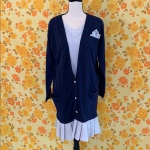 Cute True Vintage Preppy Pleated Skirt Dress